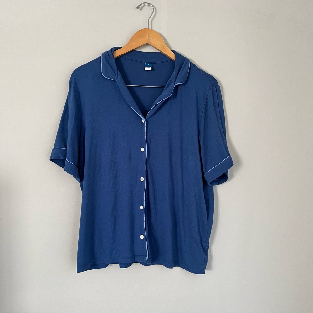 Old Navy Blue Two Piece Pajama Set Size Large